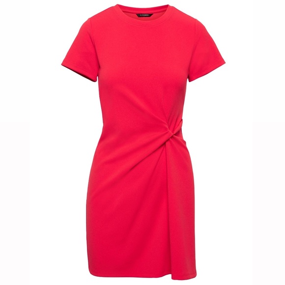 Banana Republic Stretch Crepe Twist Front T-Shirt Dress - Picture 2 of 7